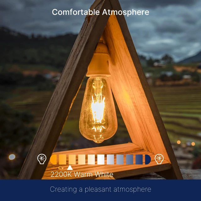 Alt view image 5 of 7 - ST19 LED Edison Bulbs 40W Equivalent, 4W Amber Glass Vintage Light Bulbs, 2200K Warm White Dimmable, High CRI 90+, 400LM E26 Base, Decorative LED Filament Bulbs for Pendant, Chandelier, 12 Pack