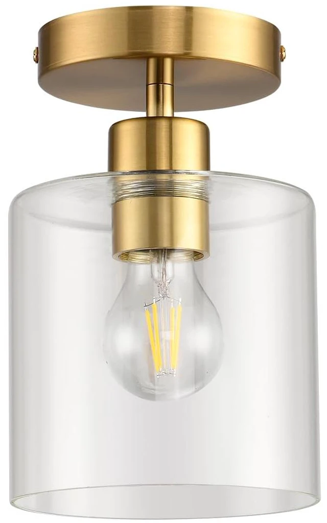 Main image of Modern Brass Semi Flush Mount Light Fixture for Entryway & Hallway, Gold Finish