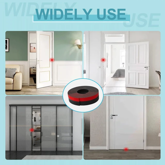 Alt view image 4 of 6 - 36FT Weather Stripping Door Seal - 2" Silicone Door Draft Seal Tape for Gaps Under Door Weatherstripping Sweep Stopper for Bottom of Shower Door/Sliding Glass Door
