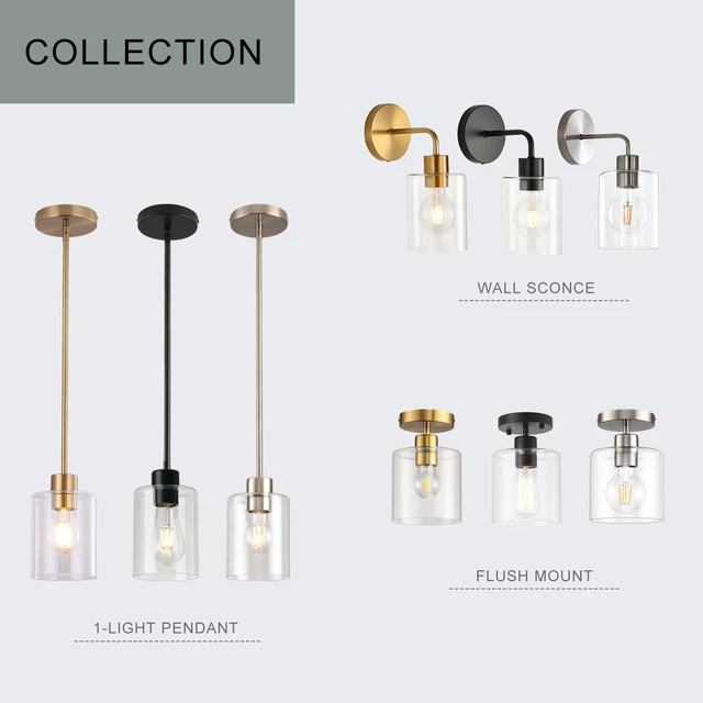 Alt view image 4 of 7 - Modern Brass Semi Flush Mount Light Fixture for Entryway & Hallway, Gold Finish