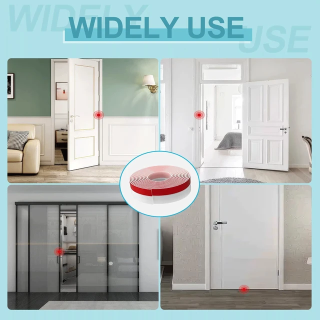 Alt view image 3 of 6 - 36FT Weather Stripping Door Seal - 2" Silicone Door Draft Seal Tape for Gaps Under Door Weatherstripping Sweep Stopper for Bottom of Shower Door/Sliding Glass Door