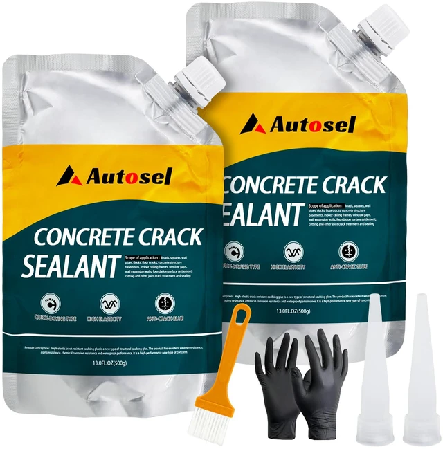 Main image of Concrete Crack Filler, Cement Crack Filler, Self Leveling Concrete Crack Repair SealantQuick-Drying, Waterproof, Durable Filler for Driveway, Sidewalk & Expansion Joint Repair-2 PCS