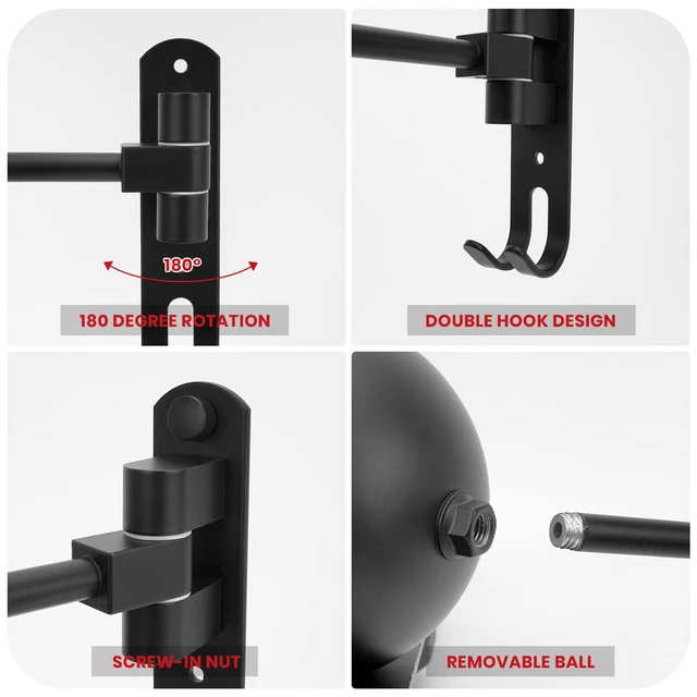 Alt view image 4 of 7 - Helmet Hanger Wall Mount 180° Swivel Helmet Holder for Motorcycle Bike Racing Outerwear Sports Gear (2 Pack)