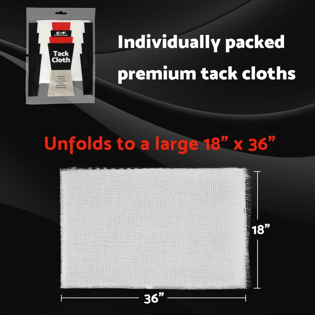 Alt view image 4 of 6 - Tack Cloths, White, 12 Pack, for Auto Painting 18 x 36 in, 100% cotton, wax and silicone free, anti-static, lint free, removes dust, for woodworking and prep