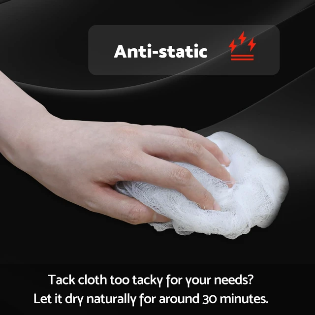 Alt view image 5 of 6 - Tack Cloths, White, 12 Pack, for Auto Painting 18 x 36 in, 100% cotton, wax and silicone free, anti-static, lint free, removes dust, for woodworking and prep