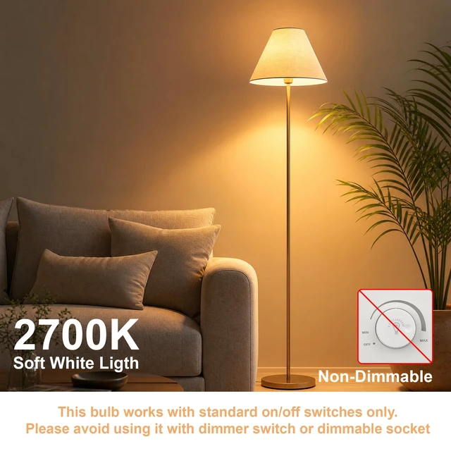 Alt view image 4 of 7 - 24 Pack A19 LED Bulb 2700K Soft White E26 Base 60 Watt 9W 900LM CRI 85+ 120V 800 Lumens,Warm Light Bulbs for Bedroom Living Room,No Flicker,Recycled Materials,Non-Dimmable