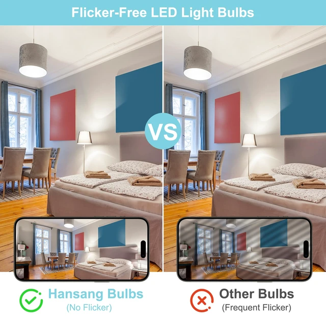 Alt view image 5 of 7 - 24 Pack E26 Base Daylight 5000K A19 LED Light Bulb 60 Watt 9W 900LM CRI 85+ 120V 800 Lumens,E26 LED Bulb for Bedroom Living Room,No Flicker,Recycled Materials,Non-Dimmable
