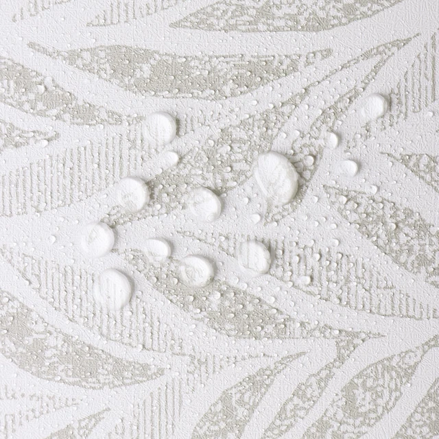 Alt view image 7 of 7 - 393"x17.3" Boho Peel and Stick Wallpaper Beige and White Wallpaper Leaf Self Adhesive Removable Wall Paper for Bathroom Bedroom Contact Paper for Walls Vinyl Roll
