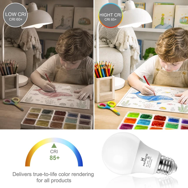 Alt view image 6 of 7 - 24 Pack E26 LED Bulb 60 Watt, 4000K Natural Daylight Light Bulbs 9W 900LM CRI 85+ 120V 800 Lumens,A19 LED Light Bulbs for Bedroom Living Room,No Flicker,Recycled Materials,Non-Dimmable