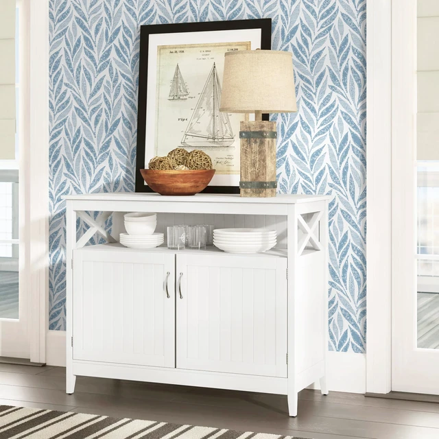 Alt view image 5 of 6 - 393"x17.3" Blue Peel and Stick Wallpaper Boho Contact Paper Modern Stick on Wallpaper for Bathroom Adhesive Kitchen Wall Paper Vinyl Rolls