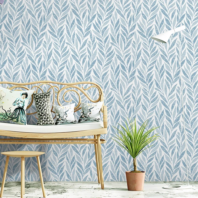 Alt view image 6 of 6 - 393"x17.3" Blue Peel and Stick Wallpaper Boho Contact Paper Modern Stick on Wallpaper for Bathroom Adhesive Kitchen Wall Paper Vinyl Rolls