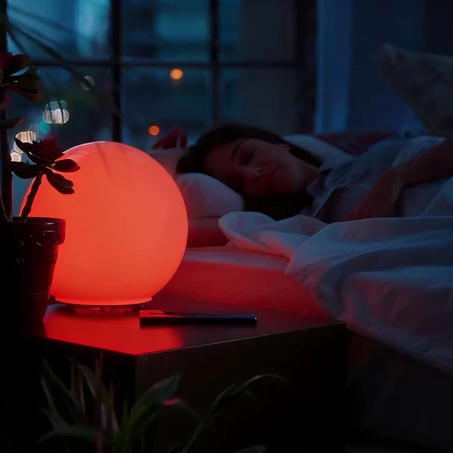 Alt view image 5 of 7 - Red Sleep Light Bulb 4 Pack Dimmable A19 9W Red Light Bulbs Red Bulbs Equivalent to 60W,for Healthy Sleep,Blue Light Blocking,E26 Base for Bedroom, Baby Nursery Room,Night light