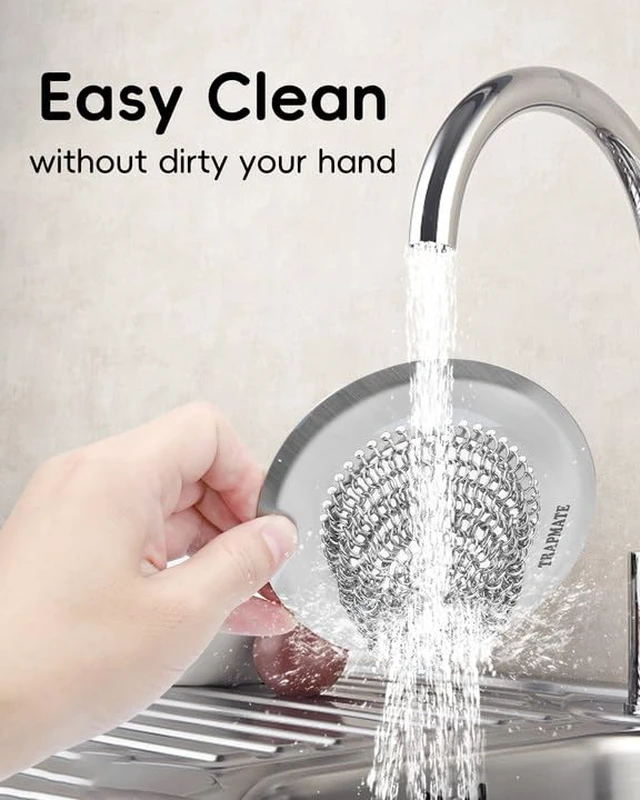 Alt view image 7 of 7 - Kitchen Sink Drain Strainer & Sink Stopper, Revolutionary Stainless Steel Drain Plug Combo, Anti-Clog Garbage Strainer Basket for US Standard Drains, Fits Single & Double Bowl Kitchen Sinks