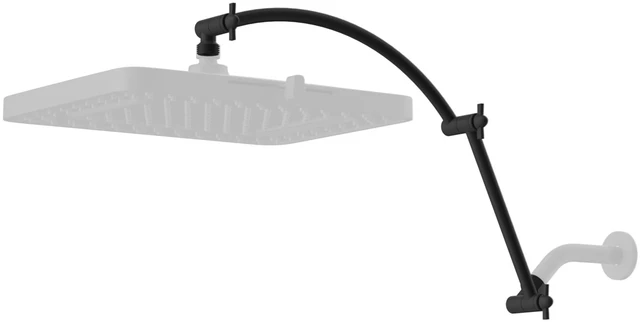 Main image of All Metal 20'' Shower Head Extension Arm, Matte Black Solid Brass Adjustable Shower Arm with Lock Joint, Flexible Height & Angle, Universal Connection Shower Head Extender