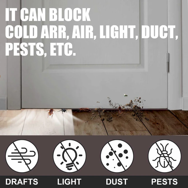 Alt view image 4 of 7 - 4 Pcs 36" Kerf Door Sweep Double Bubble Kerf Brown 1-3/4" Wide Vinyl Seal, Exterior Door Sweeps for Energy Saving, Blocks Dust Insects Noise, Slide-in Install, Draft Stopper