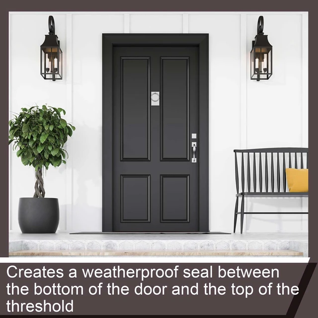 Alt view image 6 of 7 - 4 Pcs 36" Kerf Door Sweep Double Bubble Kerf Brown 1-3/4" Wide Vinyl Seal, Exterior Door Sweeps for Energy Saving, Blocks Dust Insects Noise, Slide-in Install, Draft Stopper