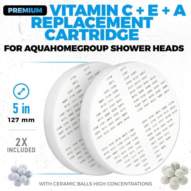 Alt view image 2 of 7 - 20-Stage + Vitamin C E A Cartridge Bundle, 2-Pack, No Housing shower filter cartridge KDF, Vitamin C E A, reduces chlorine heavy metals sediment