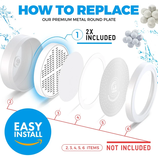Alt view image 3 of 7 - 20-Stage + Vitamin C E A Cartridge Bundle, 2-Pack, No Housing shower filter cartridge KDF, Vitamin C E A, reduces chlorine heavy metals sediment