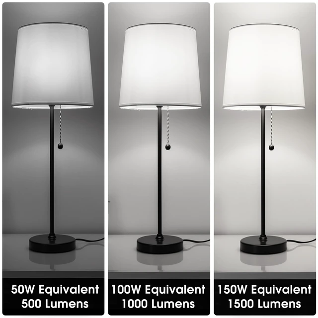 Alt view image 2 of 7 - 3 Way LED Light Bulbs 4 Pack Daylight White 3000K 50/100/150 Watt A19 3 Way Light Bulbs E26 Base, Three Way Light Bulbs Indoor 3-Way Light Bulbs for Reading, 4 Pack