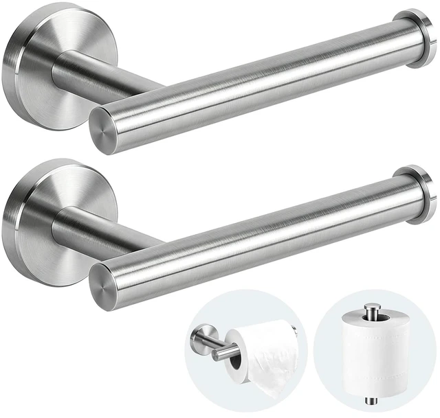 Main image of 2 Piece Toilet Paper Holder Wall Mount - Brushed Nickel Stainless Steel Bathroom Toilet Paper Holder, Toilet Paper Roll Holder for Bathroom, Kitchen, Washroom