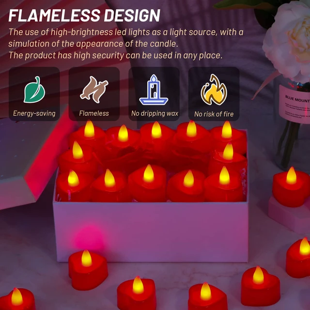 Alt view image 5 of 7 - Rose Petals for Romantic Night - Artificial Red Rose Petals with LED Candles for Decoration, Wedding, Valentine's Day