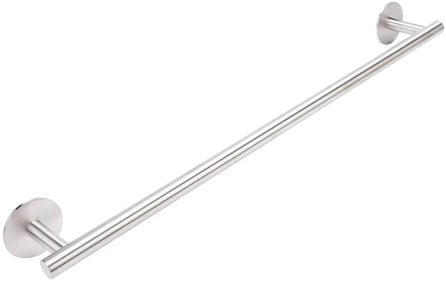 Main image of Brushed Nickel 24 Inch Self Adhesive Towel Bar for Bathroom &Shower