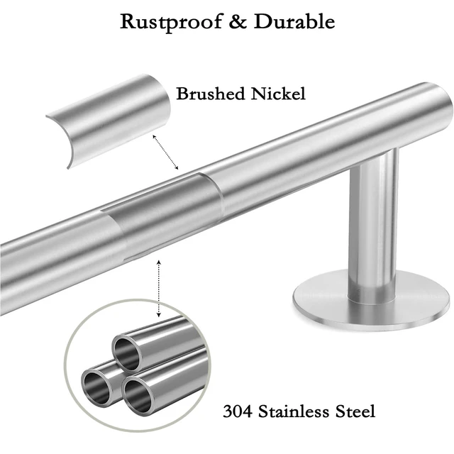 Alt view image 5 of 7 - Brushed Nickel 24 Inch Self Adhesive Towel Bar for Bathroom &Shower