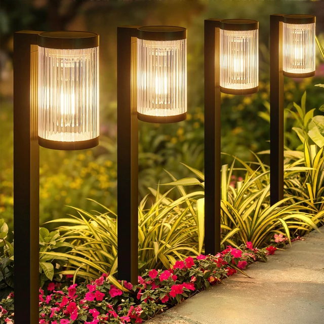 Main image of Solar Pathway Lights Outdoor, 6 Pack Upgraded Outdoor Solar Lights for Outside Super Bright Up to 15Hrs, IP65 Waterproof Solar Garden Lights for Yard Path Sidewalk Driveway Walkway Decor