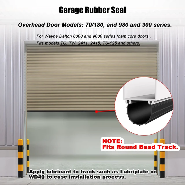 Alt view image 3 of 7 - Replacement Wayne Dalton Garage Door Bottom Weather Seal 154448 (20 feet)
