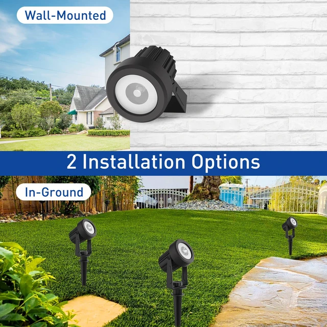 Alt view image 5 of 7 - RGB Solar Spot Lights Outdoor Color Changing Landscape Spotlights for Flag Patio Pathway Yard Garden Halloween Christmas