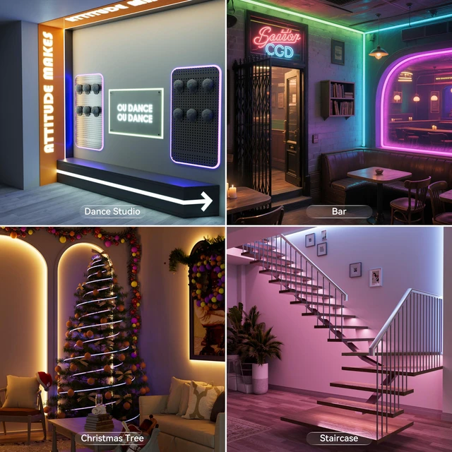 Alt view image 6 of 7 - RGB COB LED Strip Light IP65 Waterproof,UL Listed 24V Color Changing Flexible Tape Lights 16.4ft/5m Multicolor,for TV,Bedroom,Bathroom,Party DIY Decoration(Adapter&Controller Not Included)