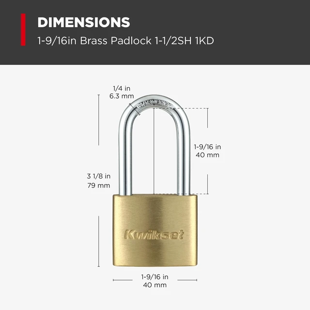 Alt view image 2 of 4 - Brass Padlock with Hardened Steel Shackle, 4-Pack Four Brass Locks Open with One Key; 1-9/16 in Body with 1-1/2 in Shackle for Cabinets and Sheds
