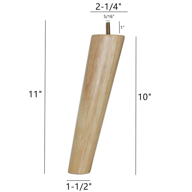 Alt view image 2 of 6 - Solid Wood Replacement Furniture Sofa Couch Leg 10 inch Heavy Duty Set of 4 Slant Wooden legs for Couch Sofa Chair Ottoman Loveseat Coffee Table Cabinet Furniture Replacement