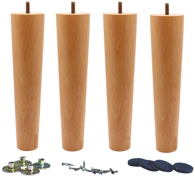 Main image of Solid Wood Replacement Furniture Sofa Couch Leg 10 inch Heavy Duty Set of 4 Straight Wooden legs for Couch Sofa Chair Ottoman Loveseat Coffee Table Cabinet Furniture Replacement