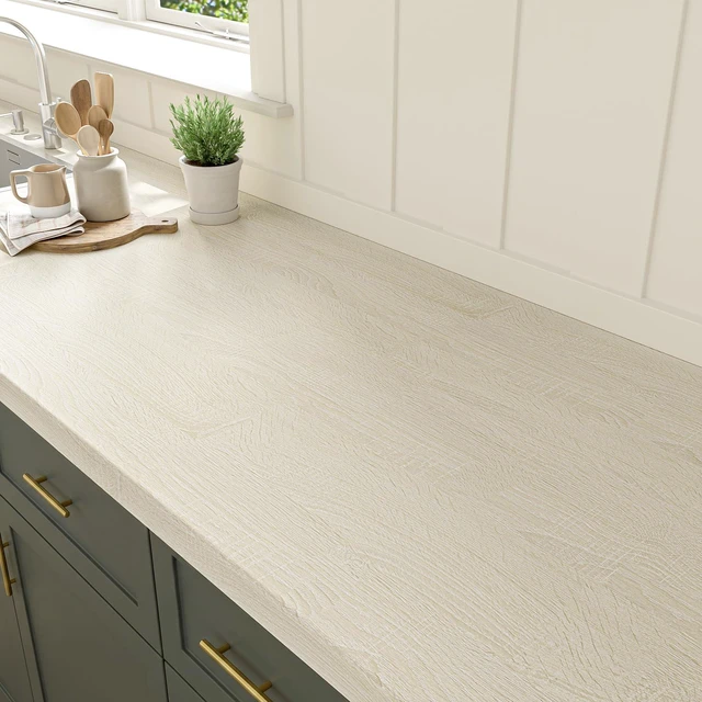 Main image of Oak Wood Wallpaper Peel and Stick Light Wooden Contact Paper Removable Textured Light Wood Cabinet Vinyl Wrap for Countertops Kitchen Cabinets Table Vanity Shelves Furniture 15.8" x 276"