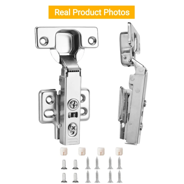 Alt view image 5 of 7 - 20Pcs Frameless Soft Close Full Overlay Cabinet Hinges European Concealed Hinges with 50% Faster Install & Clip-On Plate, 3D Adjustment, Cabinet Door Hinges for Frameless Cabinets