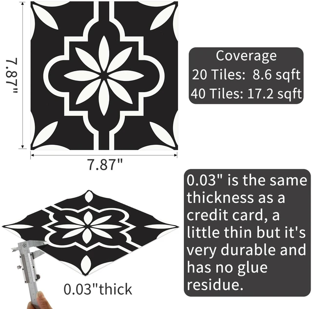 Alt view image 2 of 5 - Peel and Stick Floor Tile, Vinyl Flooring Waterproof, DIY Flooring for Bathroom, Kitchen, Fireplace, Pet House, Stairs, Bedrooms, Wall (40PCS,7.87" x 7.87",White)