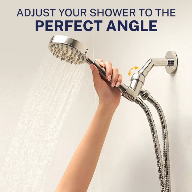 Alt view image 4 of 7 - Solid Metal Handheld Showerhead Holder, Adjustable Wand Holder with Universal Wall Hook Bracket and Brass Pivot Ball, Oil Rubbed Bronze