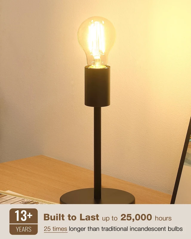Alt view image 2 of 7 - A19 Soft White Edison Bulbs, Dimmable E26 LED 60 Watt Equivalent 6 Pack 2700K warm relaxing vintage light for cozy living rooms. Antique old-fashioned style 700LM glow without harsh blinding glare