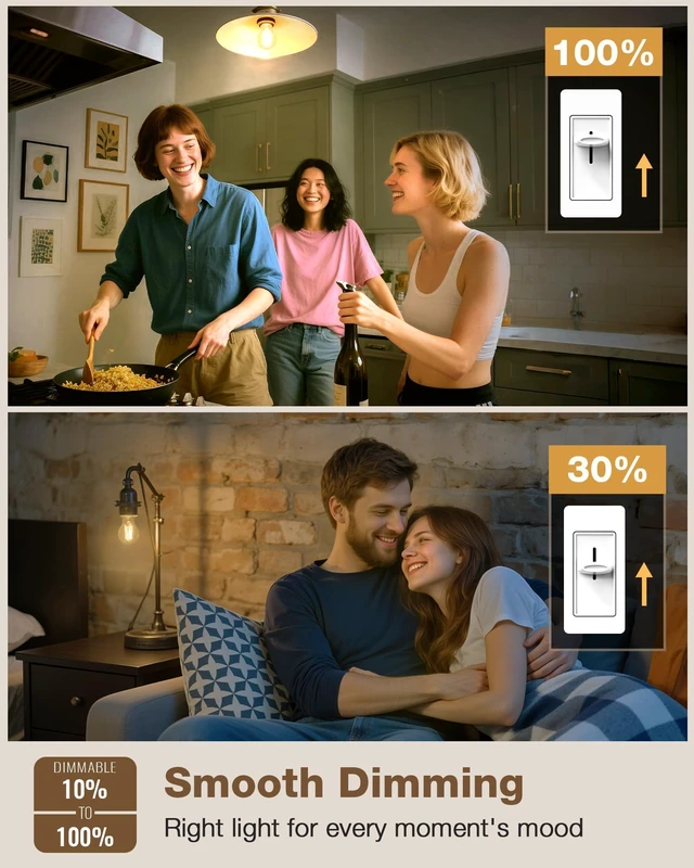 Alt view image 4 of 7 - A19 Soft White Edison Bulbs, Dimmable E26 LED 60 Watt Equivalent 6 Pack 2700K warm relaxing vintage light for cozy living rooms. Antique old-fashioned style 700LM glow without harsh blinding glare