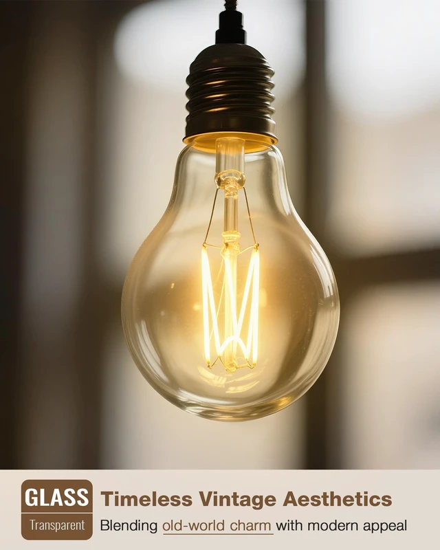 Alt view image 7 of 7 - A19 Soft White Edison Bulbs, Dimmable E26 LED 60 Watt Equivalent 6 Pack 2700K warm relaxing vintage light for cozy living rooms. Antique old-fashioned style 700LM glow without harsh blinding glare