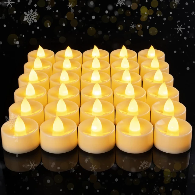 Main image of 100 Pcs Flickering Flameless LED Tea Lights Battery Operated, Ivory 200+ Hours Long Lasting Electric Candle for Wedding Table Centerpiece, Party, Holiday Decor, Halloween, Christmas, Valentines