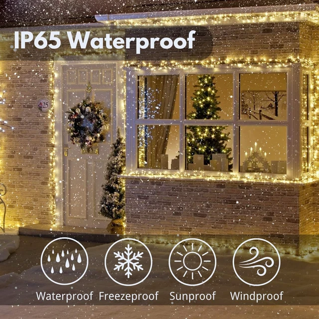 Alt view image 2 of 6 - 4pack 400LED Solar String Lights Outdoor Waterproof Warm White
