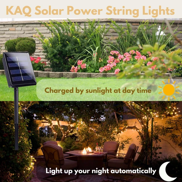 Alt view image 6 of 6 - 4pack 400LED Solar String Lights Outdoor Waterproof Warm White