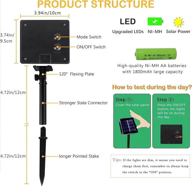 Alt view image 6 of 7 - 6pack 600LED Solar String Lights Outdoor Waterproof Cool White