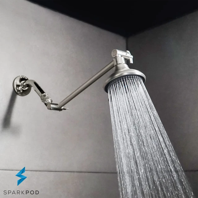 Alt view image 4 of 7 - 11" Extension Arm, Adjustable Height & Angle, Brushed Nickel Adjustable Height & Angle, Sturdy Lock, Universal Connection, Transform your showers into rain shower experience