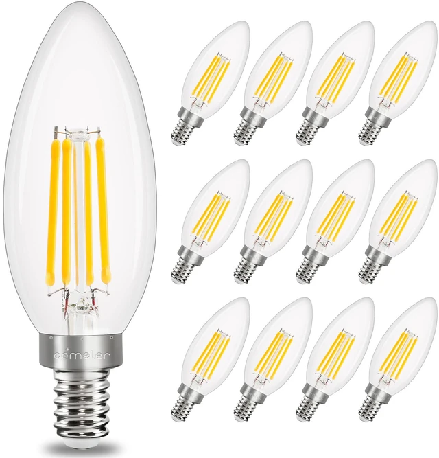 Main image of 12 Pack E12 LED Light Bulbs Dimmable 40W Equivalent 3000K Soft White