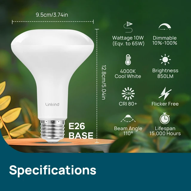 Alt view image 2 of 7 - 6-Pack BR30 LED Flood Light Bulbs Indoor, 10W=65W 850 Lumens 4000K Dimmable LED Recessed Bulbs, E26 4000K Cool White, UL FCC Certified, Recessed Can Light Bulb for Bedroom Bathroom