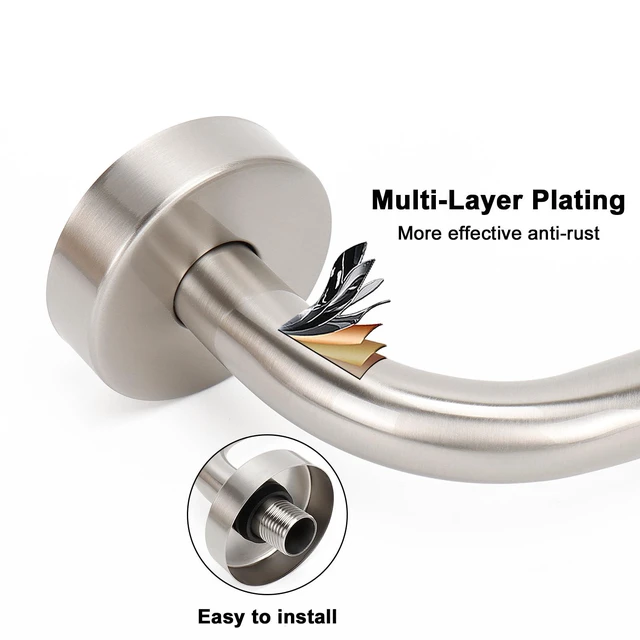 Alt view image 4 of 7 - S Shaped Shower Head Riser Arm, Shower Extender Arm with Flange, Standard 1/2" Connection- Bathroom Accessory (12 Inch, Brushed Nickel)
