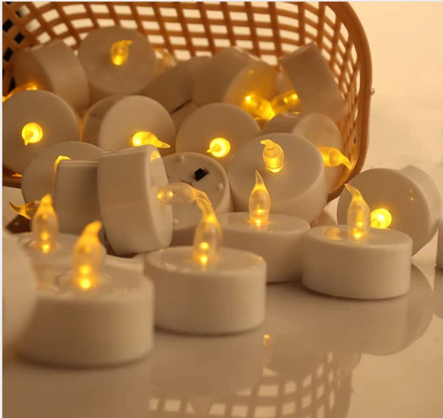 Alt view image 7 of 7 - Tea Lights LED Tea Light Candles 200 Hours Pack of 200 Realistic Flickering Bulb Battery Operated Tea Lights for Seasonal Festival Celebration Electric Fake Candle in Warm Yellow(2 * 100)